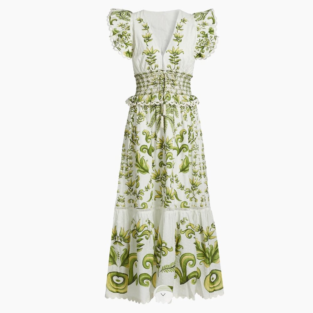 Farm Rio Milani Flutter Sleeve Floral Print Maxi Dress, NWT 🇧🇷